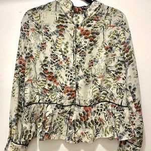 NWOT Zara Flowy / floral button down top